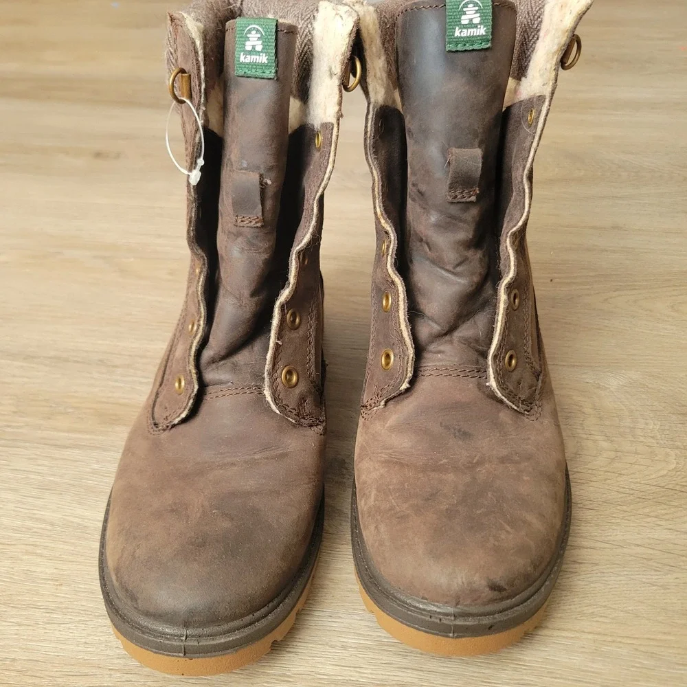Kamik Rogue Winter Boot Women 8 Brown Waterproof Leather Insulated 3M Thinsulate
